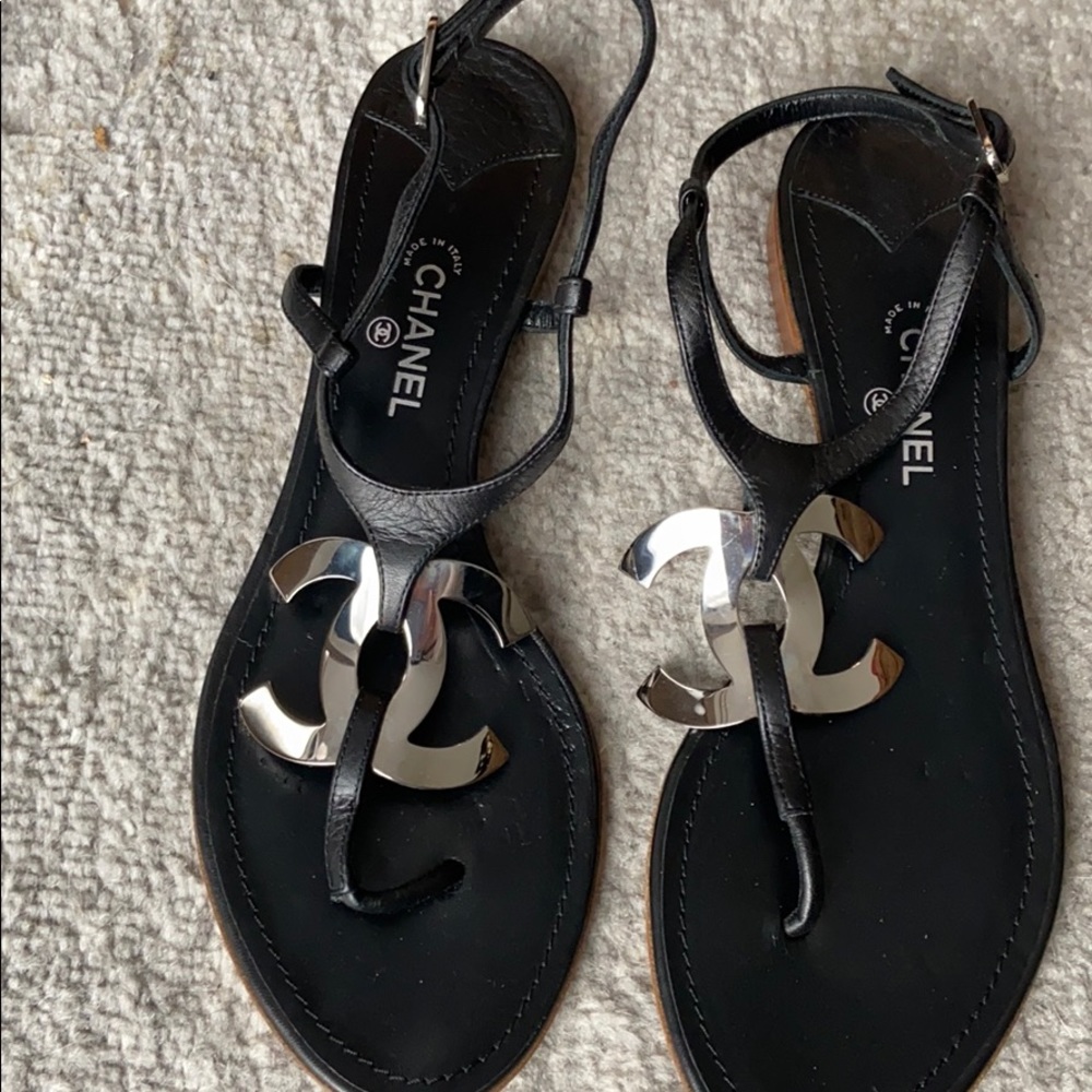 Black Chanel Sandals - never worn